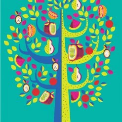 Chumbakdesign Pastel Tree Teal Wall Art