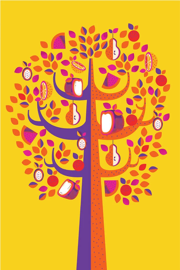 Chumbakdesign Pastel Tree Yellow Wall Art 6 Chumbakdesign Pastel Tree Yellow Wall Art