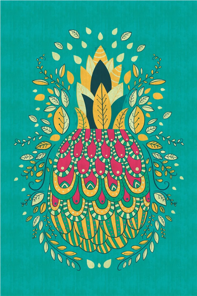 Chumbakdesign Pineapple Teal Wall Art 6 Chumbakdesign Pineapple Teal Wall Art