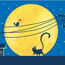 Chumbakdesign Rooftop Cat Wall Art