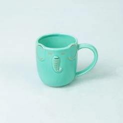 Chumbakdesign Glad Elephant Mini Mug – Teal Dining & Kitchen