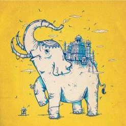 Chumbakdesign Elephant Monument Yellow Wall Art 13 Chumbakdesign Elephant Monument Yellow Wall Art