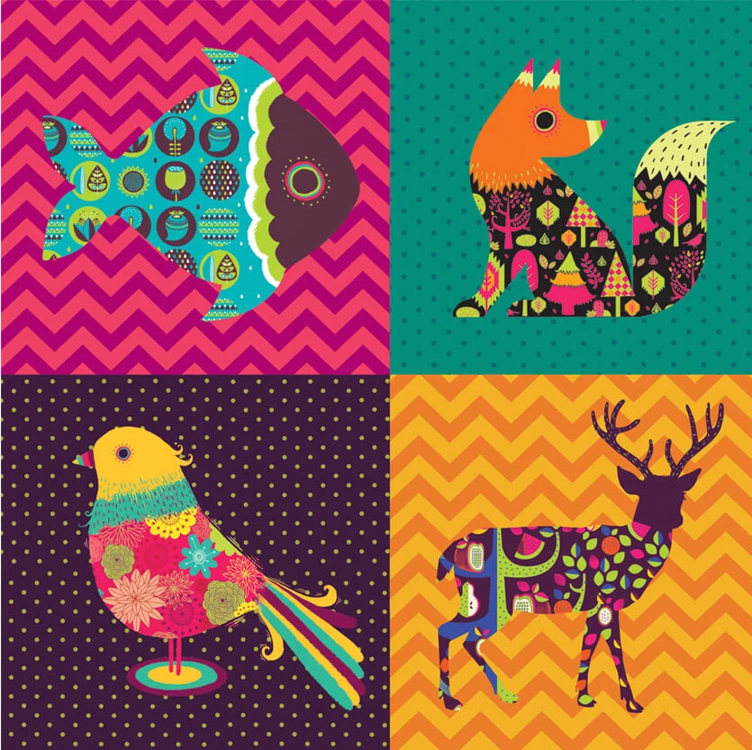 Chumbakdesign Four Animals Wall Art 5 Chumbakdesign Four Animals Wall Art