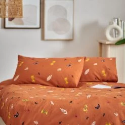 Chumbakdesign TEAL By Chumbak Siberian Tigers Bedsheet - Queen Size, 136TC, Brown Bed & Furnishing