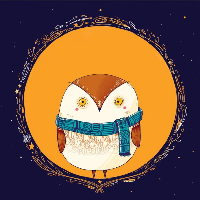 Chumbakdesign Circle Owl Orange Wall Art 4 Chumbakdesign Circle Owl Orange Wall Art