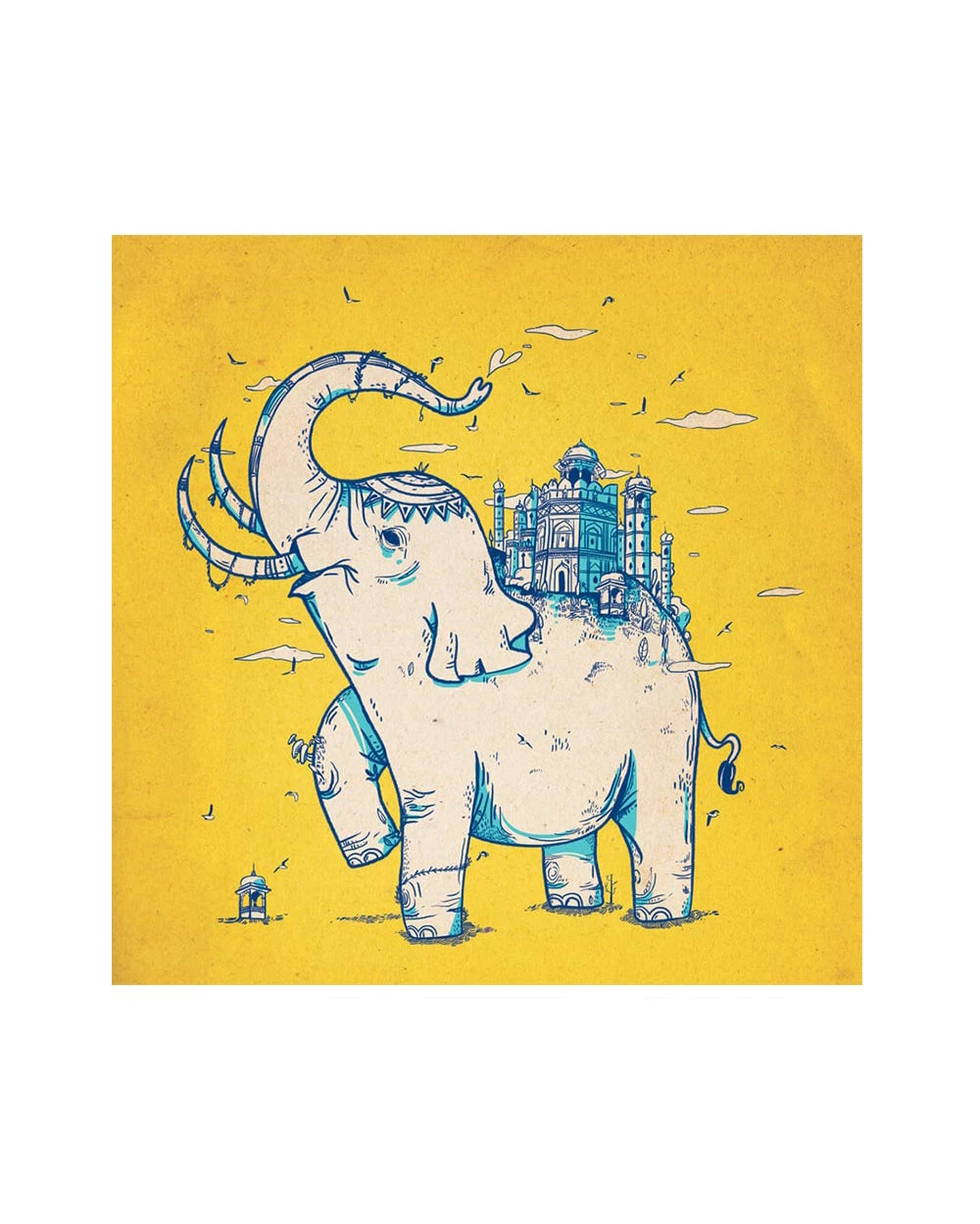 Chumbakdesign Elephant Monument Yellow Wall Art 4 Chumbakdesign Elephant Monument Yellow Wall Art