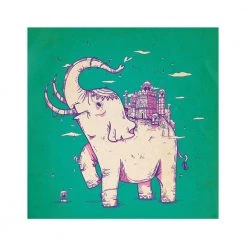 Chumbakdesign Decor & Living Elephant Monument Green Wall Art