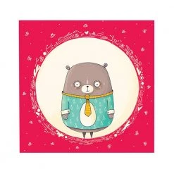 Chumbakdesign Circle Bear Red Wall Art Decor & Living