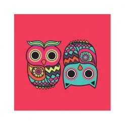 Chumbakdesign Owl Pink Wall Art