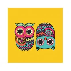 Chumbakdesign Owl Yellow Wall Art Decor & Living