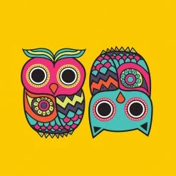 Chumbakdesign Owl Yellow Wall Art Decor & Living