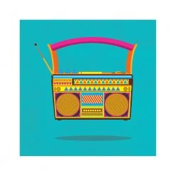 Chumbakdesign Radio Blue Wall Art Decor & Living
