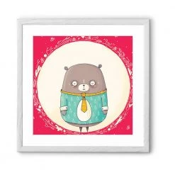 Chumbakdesign Circle Bear Red Wall Art Decor & Living
