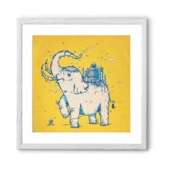 Chumbakdesign Elephant Monument Yellow Wall Art 14 Chumbakdesign Elephant Monument Yellow Wall Art