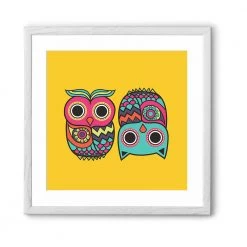 Chumbakdesign Owl Yellow Wall Art Decor & Living