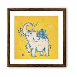 Chumbakdesign Elephant Monument Yellow Wall Art 16 Chumbakdesign Elephant Monument Yellow Wall Art