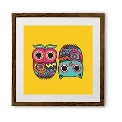 Chumbakdesign Owl Yellow Wall Art Decor & Living