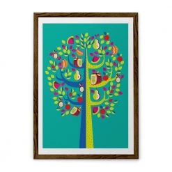 Chumbakdesign Pastel Tree Teal Wall Art