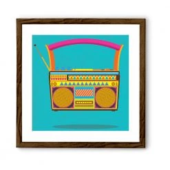 Chumbakdesign Radio Blue Wall Art Decor & Living