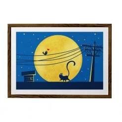 Chumbakdesign Rooftop Cat Wall Art