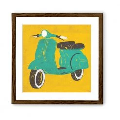 Chumbakdesign Scooter Yellow Wall Art Decor & Living