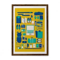 Chumbakdesign Decor & Living Travel Yellow Wall Art