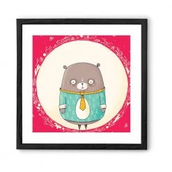 Chumbakdesign Circle Bear Red Wall Art Decor & Living