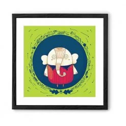 Chumbakdesign Decor & Living Circle Elephant Green Wall Art