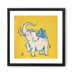 Chumbakdesign Elephant Monument Yellow Wall Art 18 Chumbakdesign Elephant Monument Yellow Wall Art
