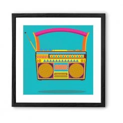 Chumbakdesign Radio Blue Wall Art Decor & Living
