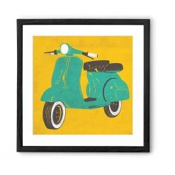 Chumbakdesign Scooter Yellow Wall Art Decor & Living