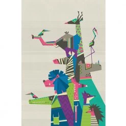 Chumbakdesign Decor & Living Origami Jungle Wall Art - Grey