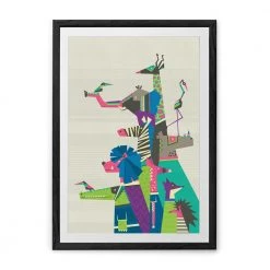 Chumbakdesign Decor & Living Origami Jungle Wall Art - Grey