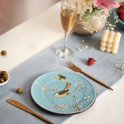Chumbakdesign Floral Humming Bird Dessert Plate Dining & Kitchen