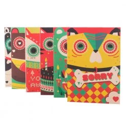 Chumbakdesign Happy Animals Greeting Card - Set Of 6 Souvenirs & Collectibles