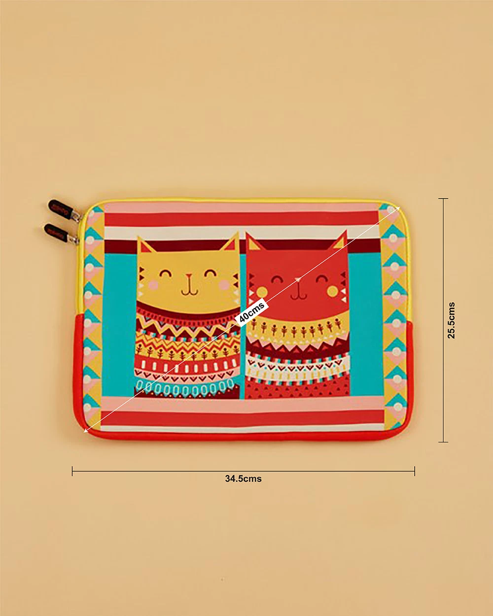 Chumbakdesign Happy Cats Aztec Laptop Sleeve - 13” 8 Chumbakdesign Happy Cats Aztec Laptop Sleeve - 13”