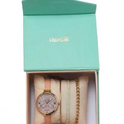 Chumbakdesign Watches & Jewellery Pixie Feathers Watch & Bracelet Set Baby Pink