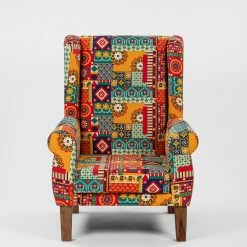 Chumbakdesign The Begum Wing Chair -Floral Swirls Furniture & Storage