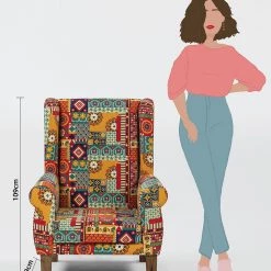 Chumbakdesign The Begum Wing Chair -Printed Furniture & Storage