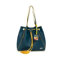 Chumbakdesign Bags & Accessories Teal Drawstring Tassel Tote Bag