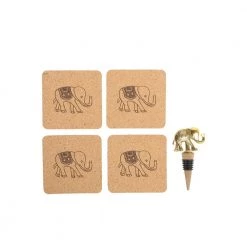 Chumbakdesign Wooden Bar Essentials Set - Elephant