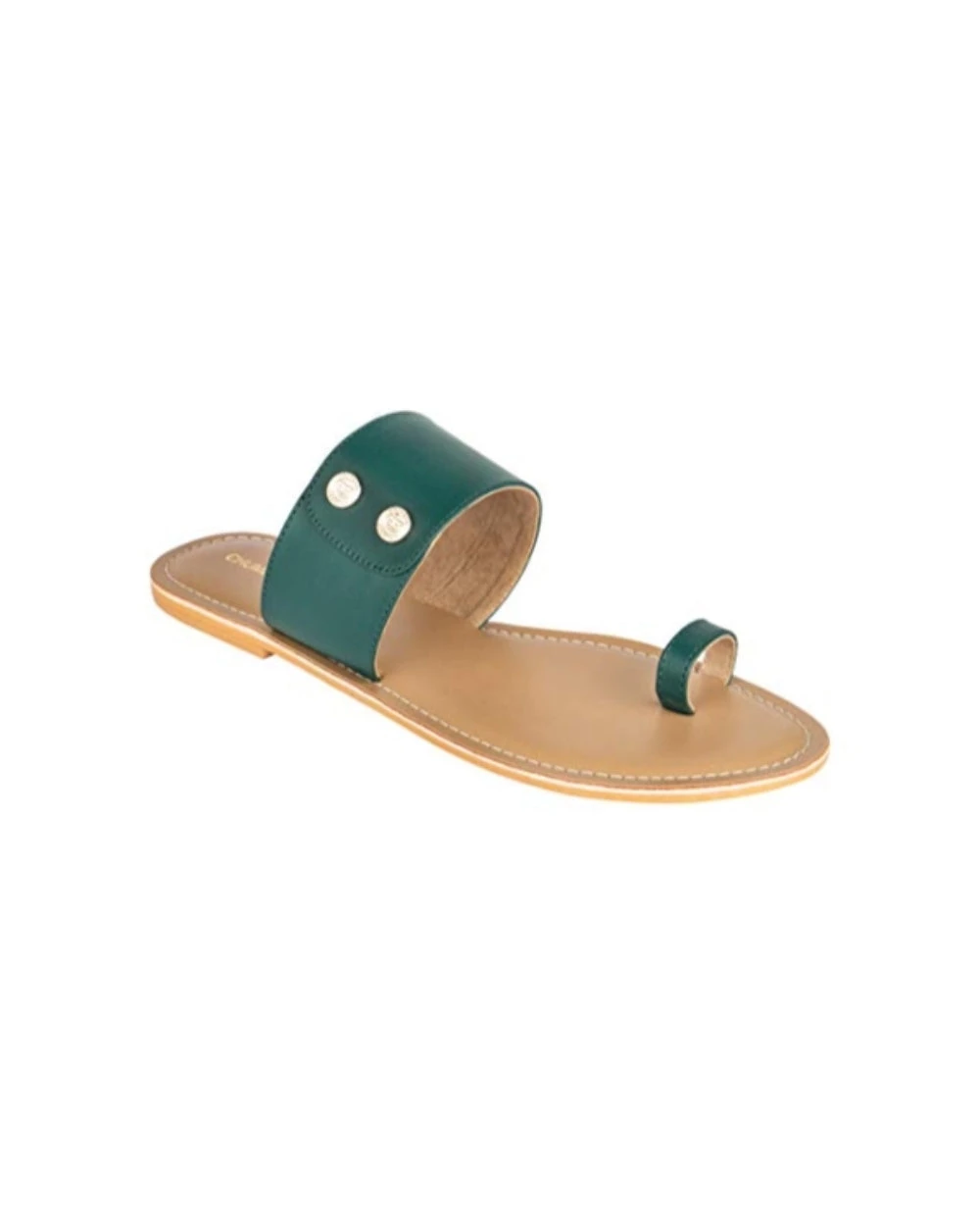 Chumbakdesign Buttoned Up Green Slider - 36 FootwearFootwear 3 Chumbakdesign Buttoned Up Green Slider - 36 FootwearFootwear