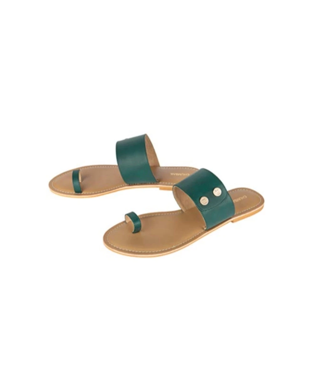 Chumbakdesign Buttoned Up Green Slider - 36 FootwearFootwear 5 Chumbakdesign Buttoned Up Green Slider - 36 FootwearFootwear