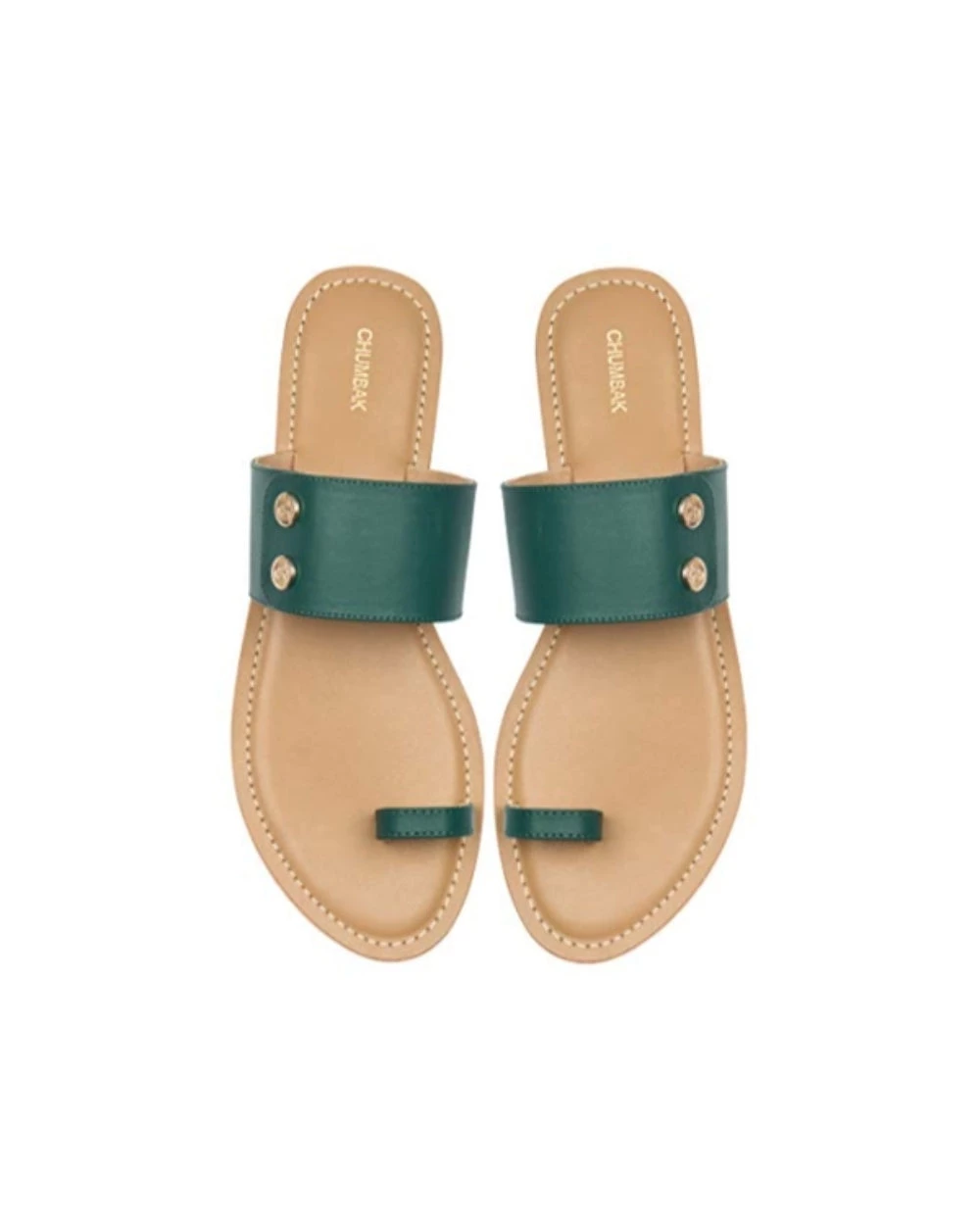 Chumbakdesign Buttoned Up Green Slider - 36 FootwearFootwear 6 Chumbakdesign Buttoned Up Green Slider - 36 FootwearFootwear