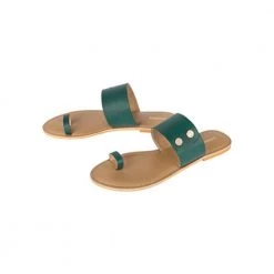 Chumbakdesign Buttoned Up Green Slider - 37 FootwearFootwear
