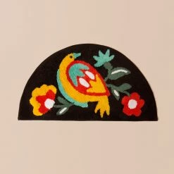 Chumbakdesign Bed & Furnishing Royal Bird Bath Rug - Black