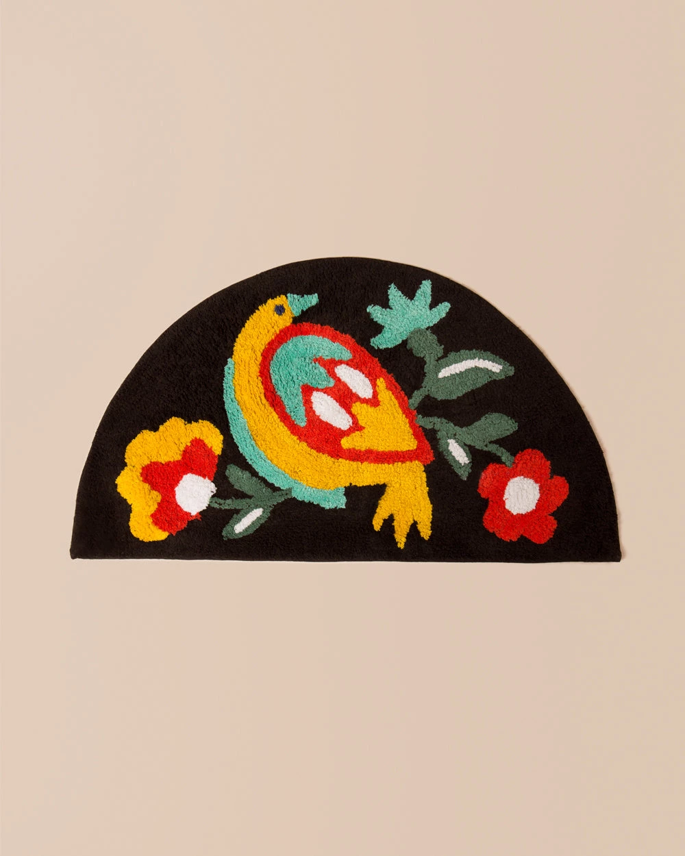 Chumbakdesign Bed & Furnishing Royal Bird Bath Rug - Black 4 Chumbakdesign Bed & Furnishing Royal Bird Bath Rug - Black