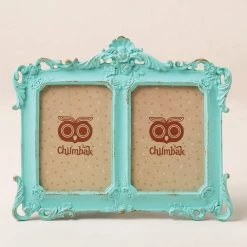 Chumbakdesign Floral Vines Vintage Photo Frame - Teal Decor & Living