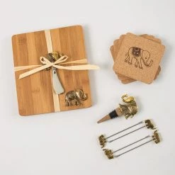 Chumbakdesign Rustic Wooden Platter Set - Elephant