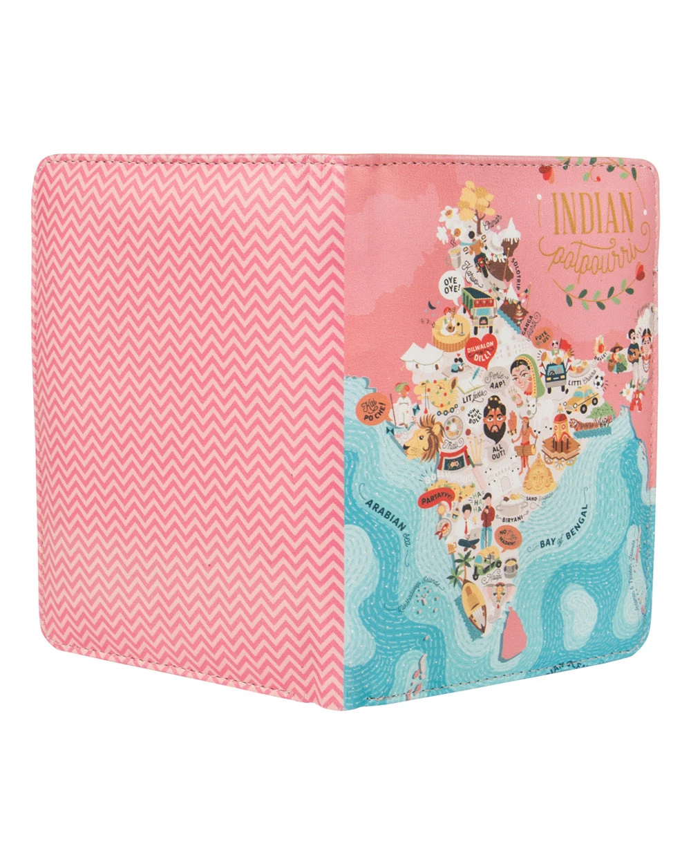 Chumbakdesign India Potpourri Passport Holder - Pink 4 Chumbakdesign India Potpourri Passport Holder - Pink